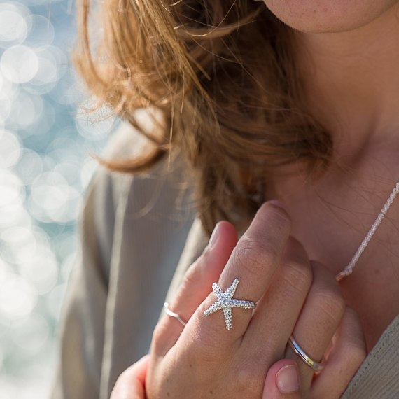 Sterling silver 2025 starfish ring