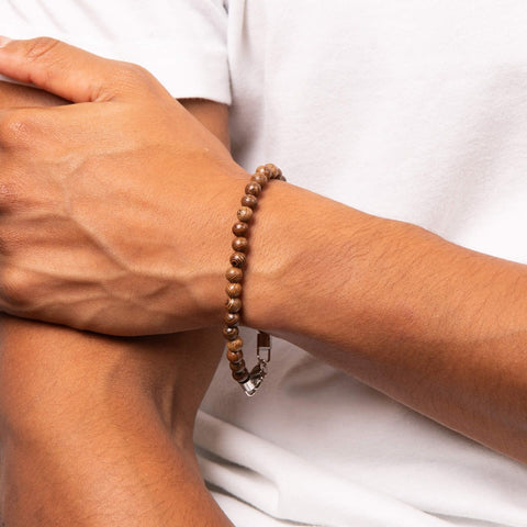 Stainless Steel & Wood Bracelet