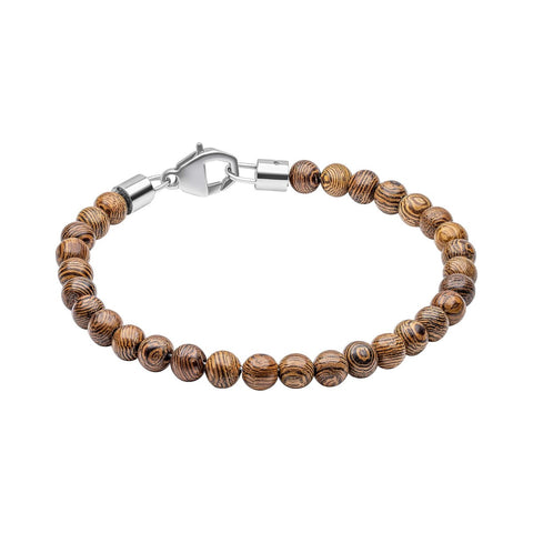 Stainless Steel & Wood Bracelet