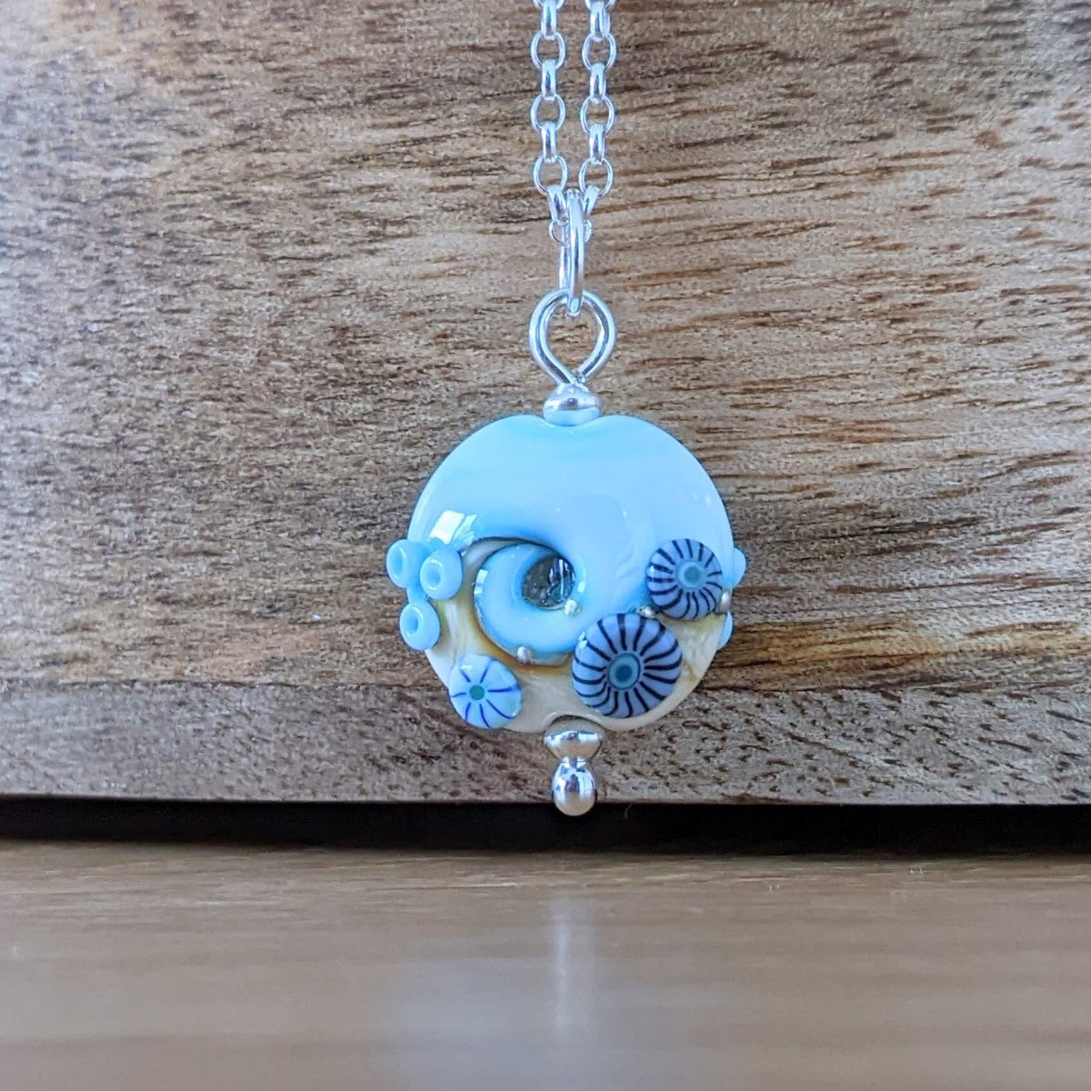 Beach Art Glass - Beyond the Sea Babe Lentil Pendant