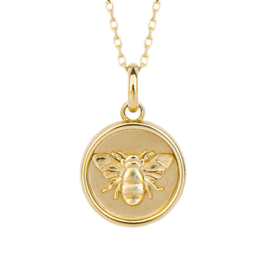 9ct Yellow Gold Bee Medallion Pendant