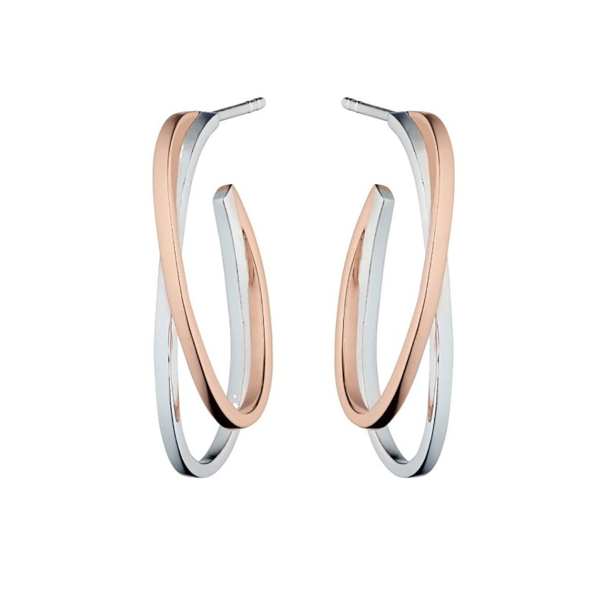 Fiorelli Crossover Earrings with Rose Gold Plating