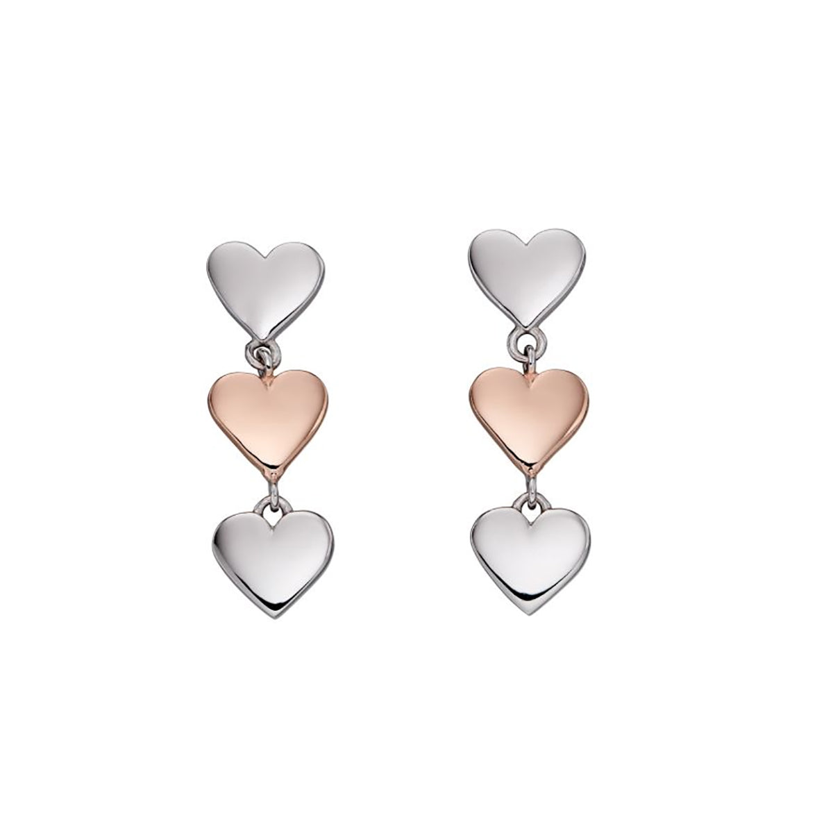 Fiorelli Triple Heart Drop Earrings