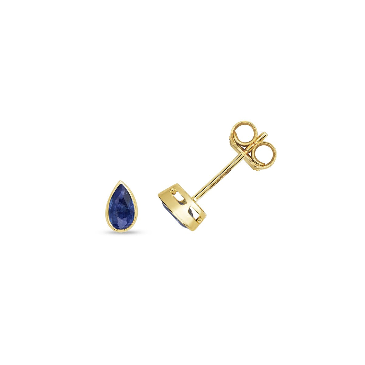 9ct Yellow Gold Sapphire Stud Earrings