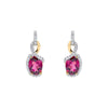 9ct Yellow Gold Rhodolite Garnet & Diamond Stud Earrings