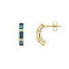 9ct Yellow Gold London Blue Topaz Earrings