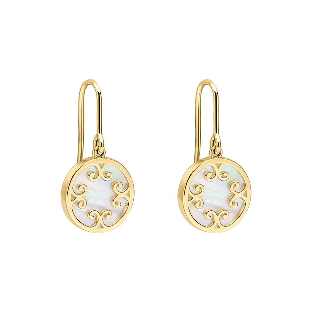 9ct Yellow Gold Mother of Pearl Drop Earrings