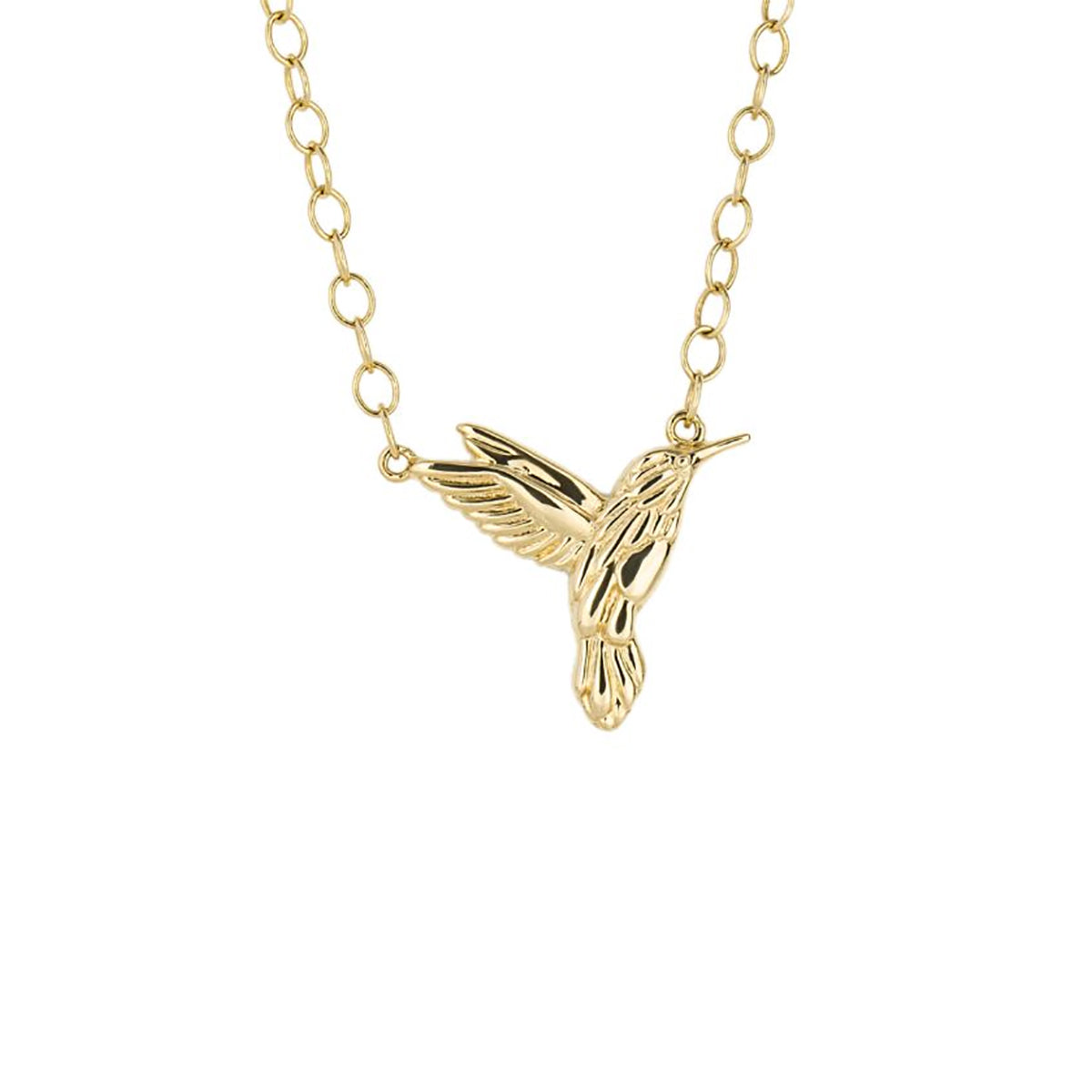 9ct Yellow Gold Hummingbird Necklace