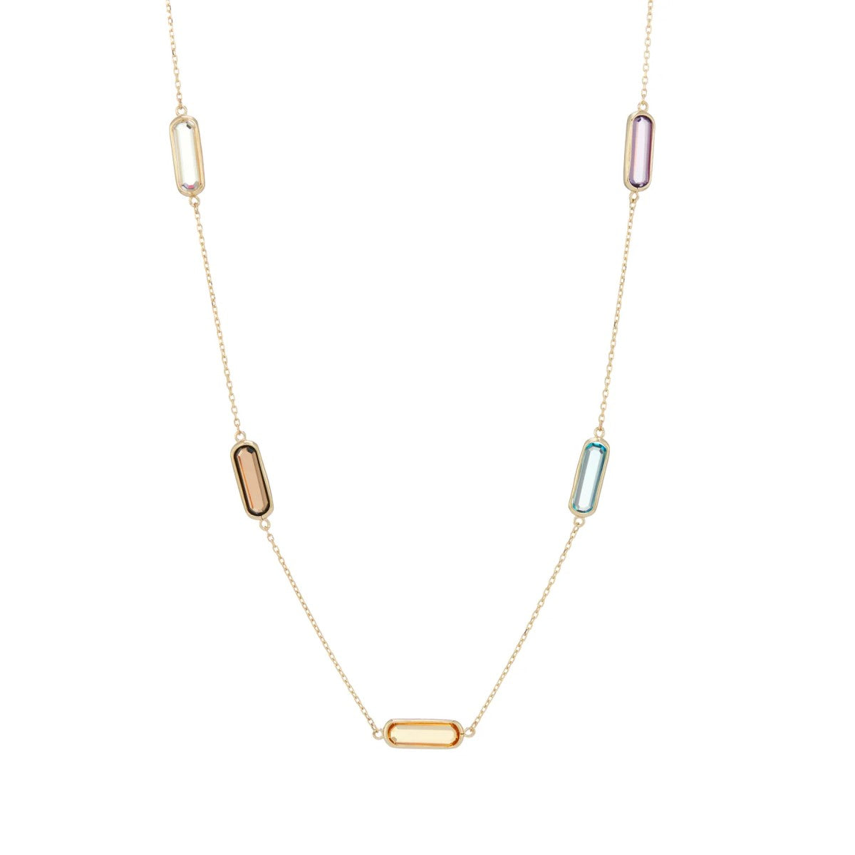 9ct Yellow Gold Gem Set Necklace