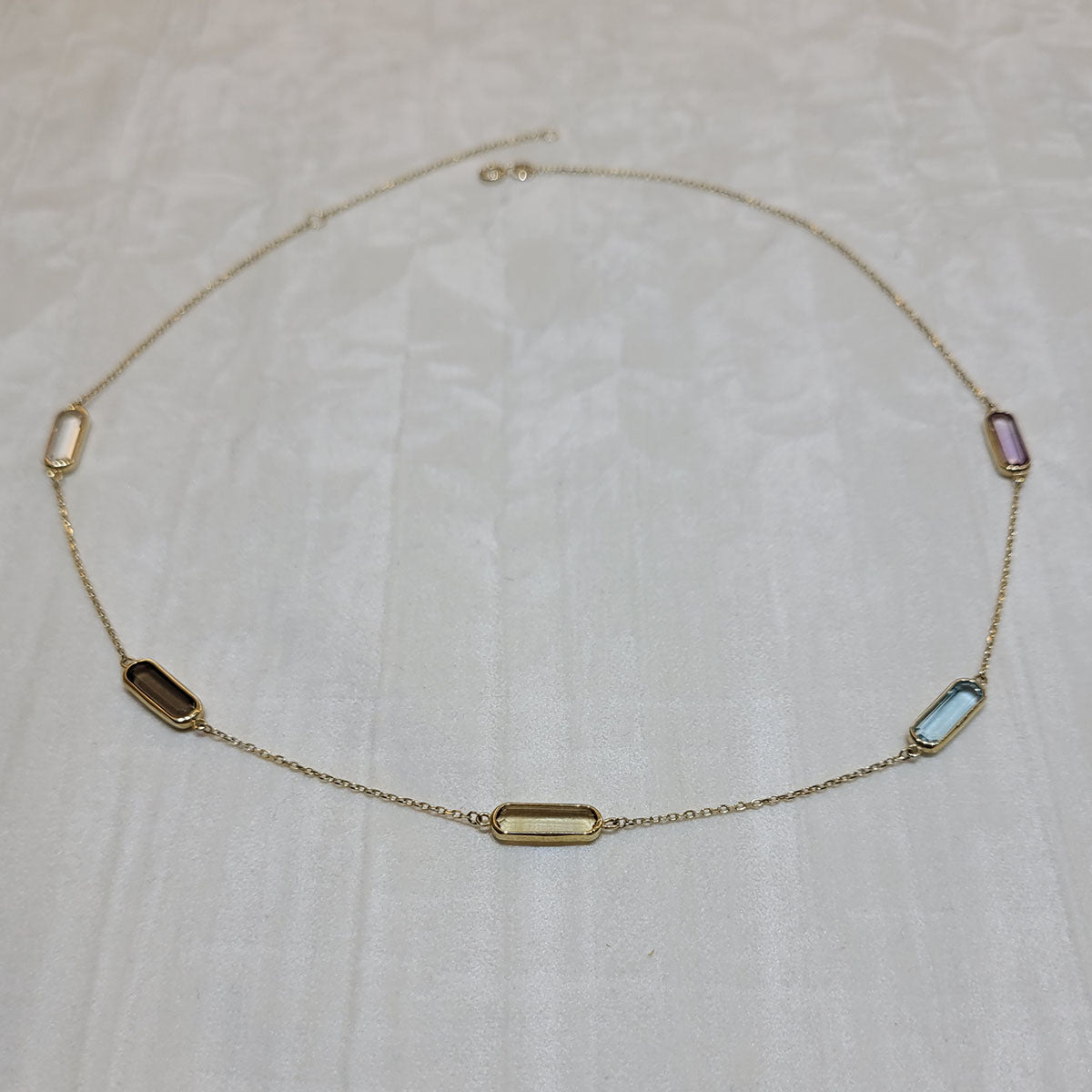 9ct Yellow Gold Gem Set Necklace