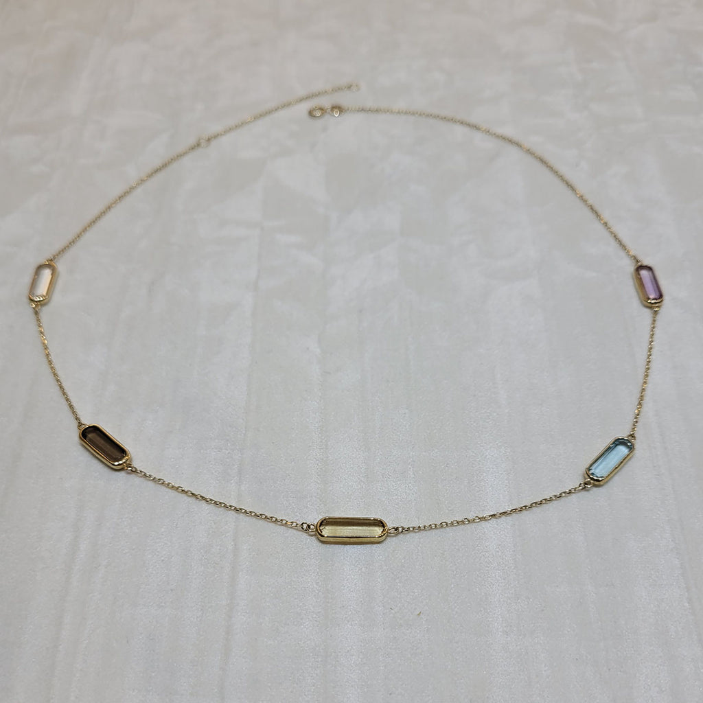 9ct Yellow Gold Gem Set Necklace