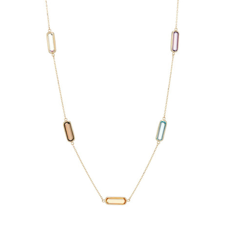 9ct Yellow Gold Gem Set Necklace