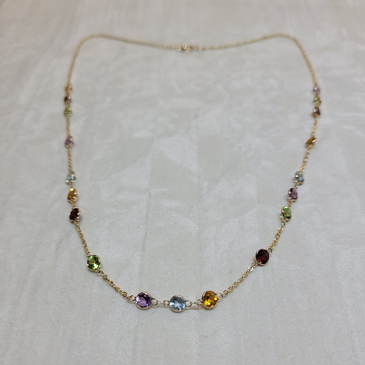 9ct Yellow Gold Gem Set Necklet