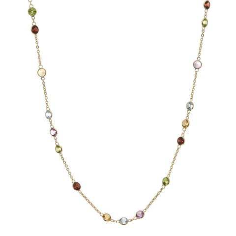 9ct Yellow Gold Gem Set Necklet