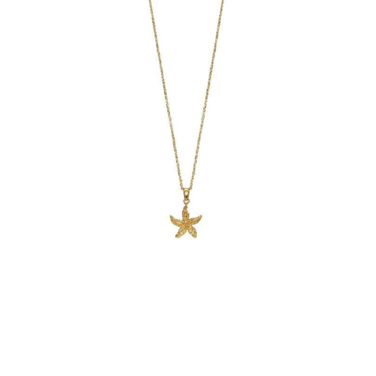 9ct Yellow Gold Starfish Pendant Necklace