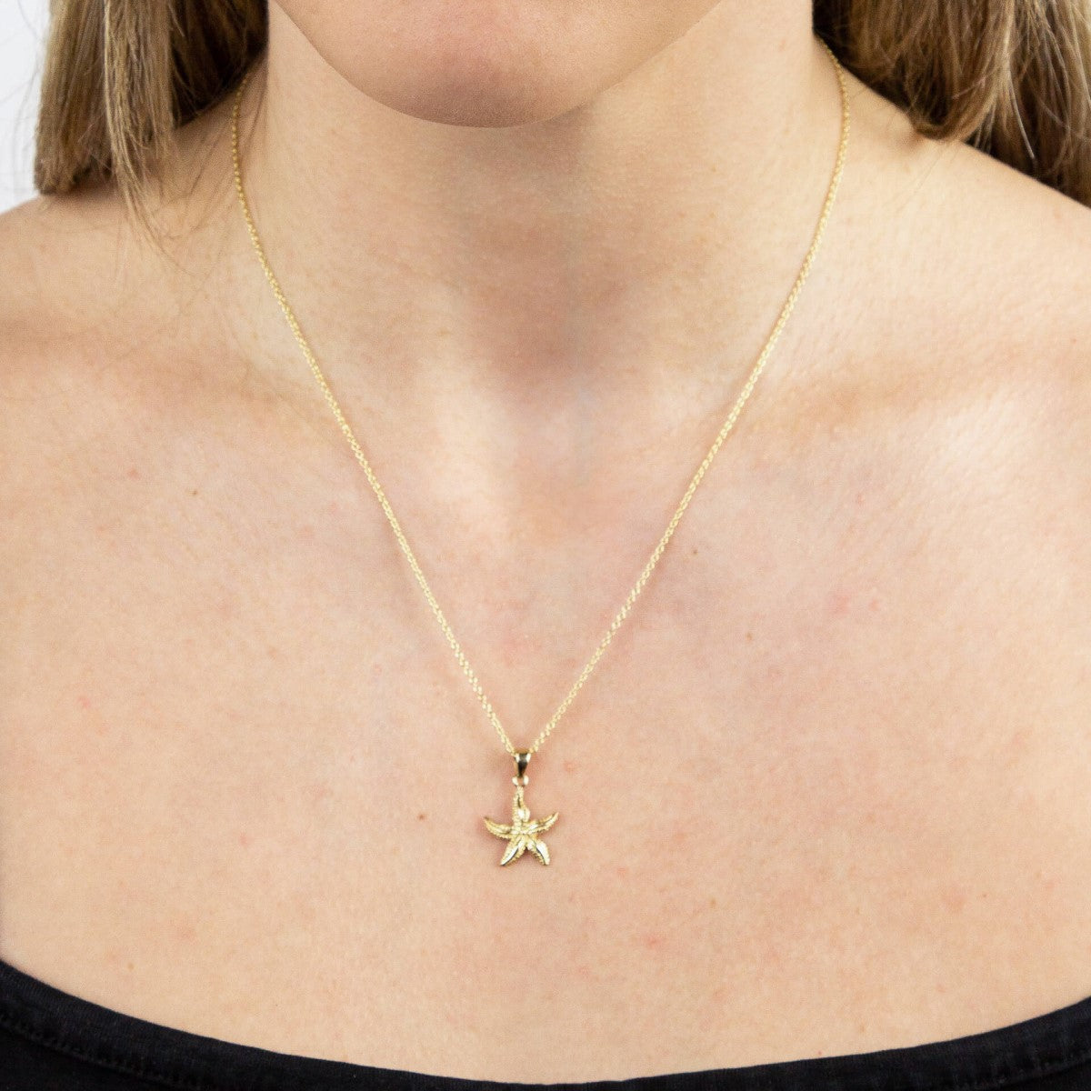 9ct Yellow Gold Starfish Pendant Necklace