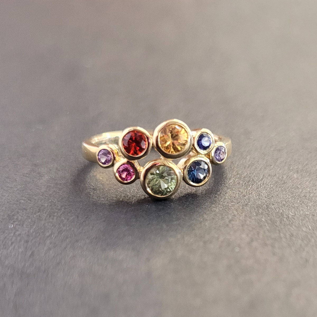 18ct Yellow Gold Multi Sapphire Ring