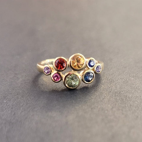 18ct Yellow Gold Multi Sapphire Ring