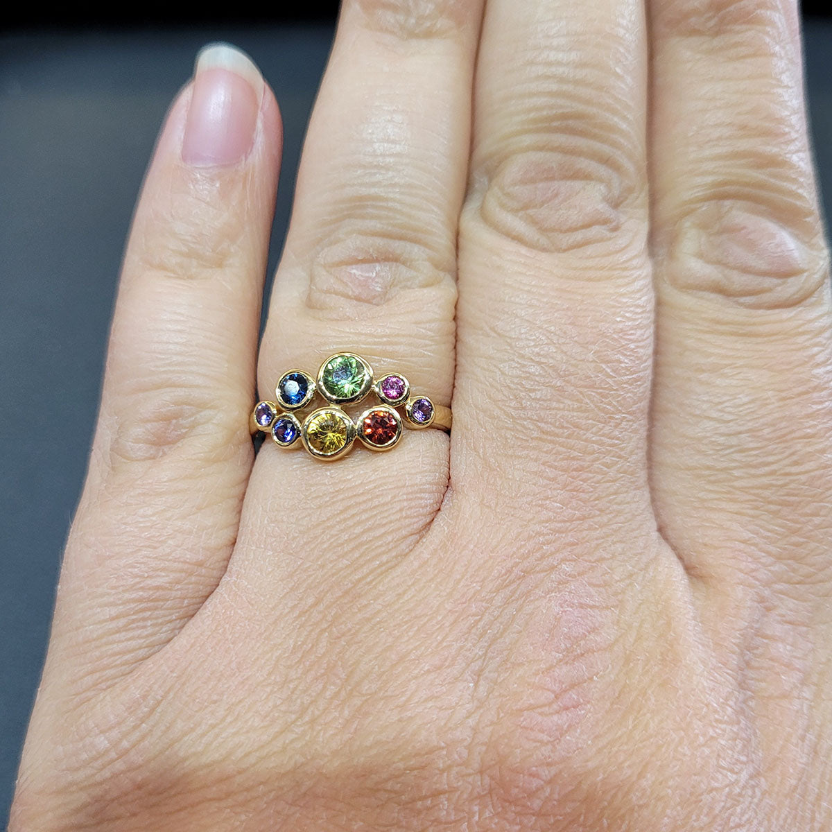 18ct Yellow Gold Multi Sapphire Ring