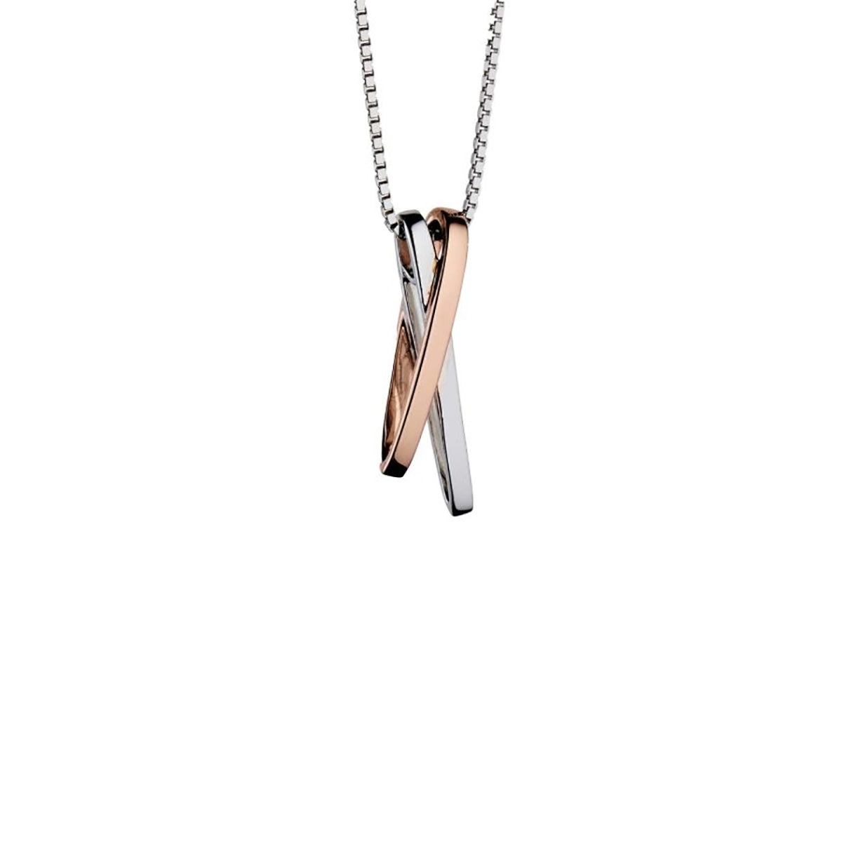 Fiorelli Crossover Pendant with Rose Gold Plating