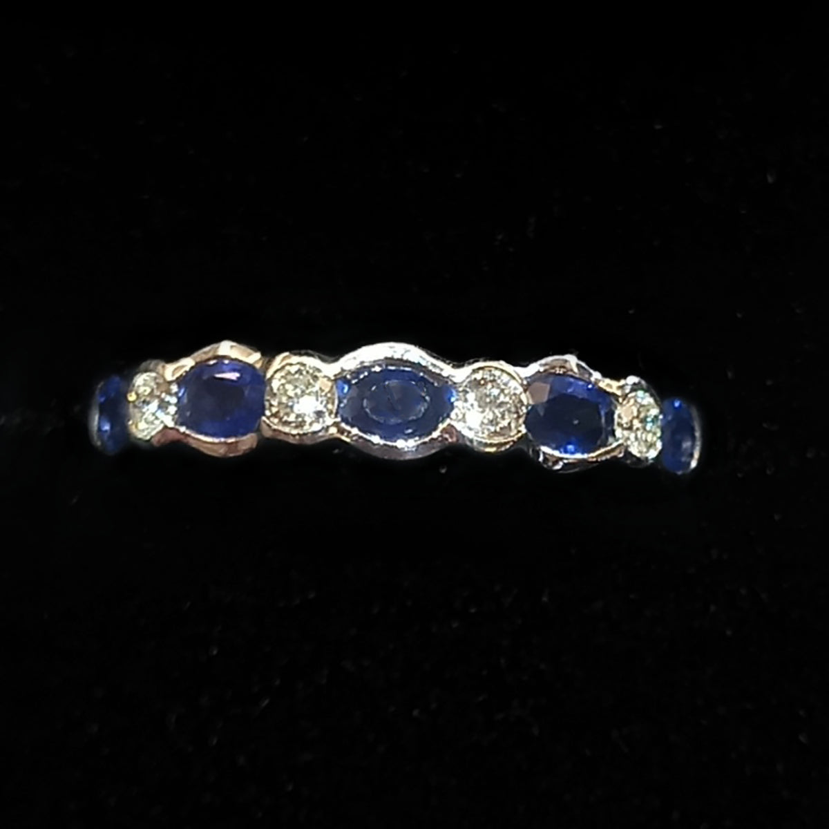 18ct White Gold Sapphire & Diamond Eternity Ring