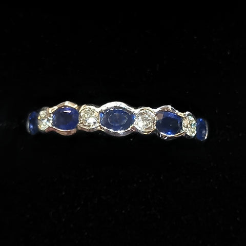 18ct White Gold Sapphire & Diamond Eternity Ring