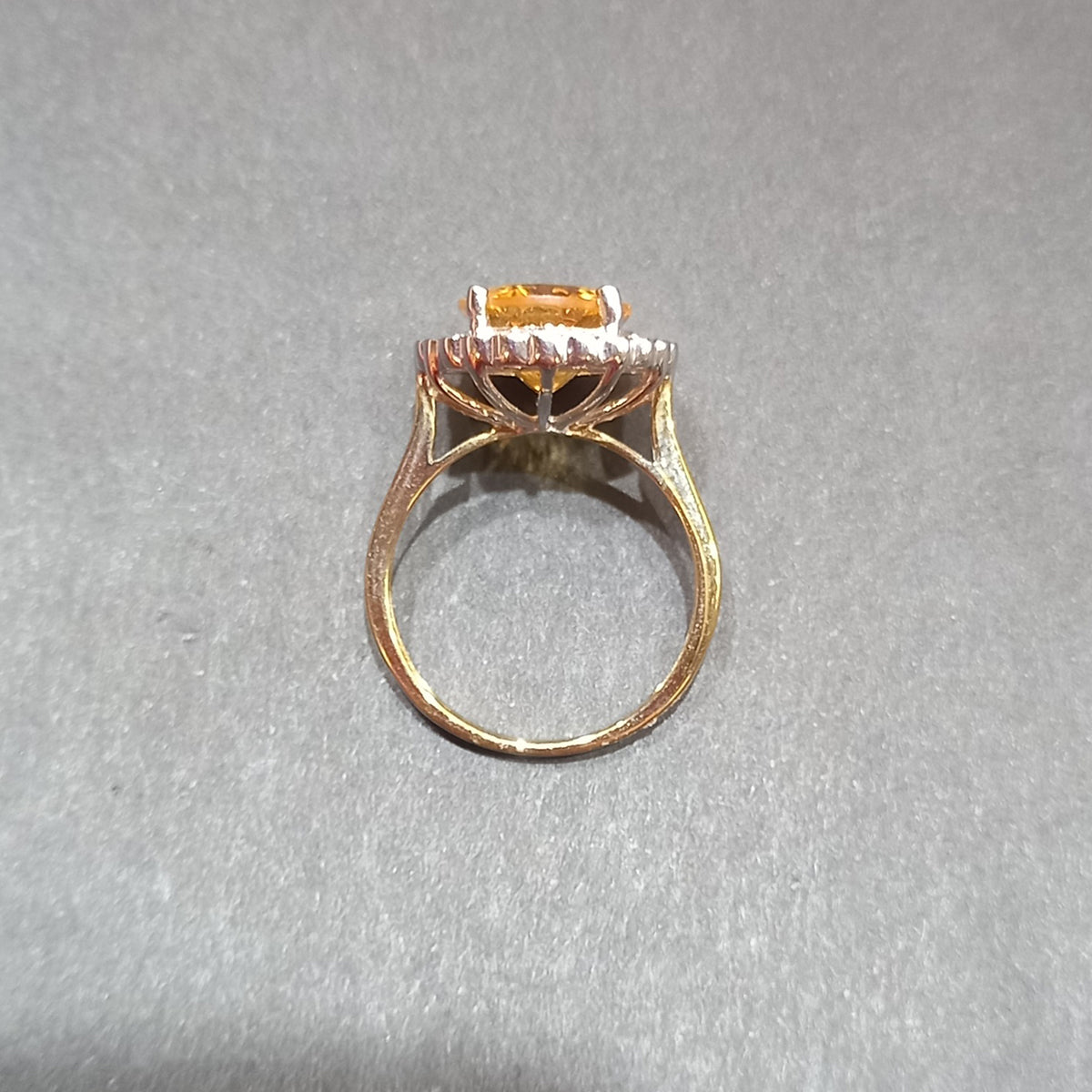 9ct Yellow Gold Citrine & Diamond Cluster Ring