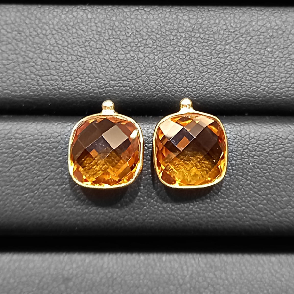 18ct Yellow Gold Citrine Stud Earrings