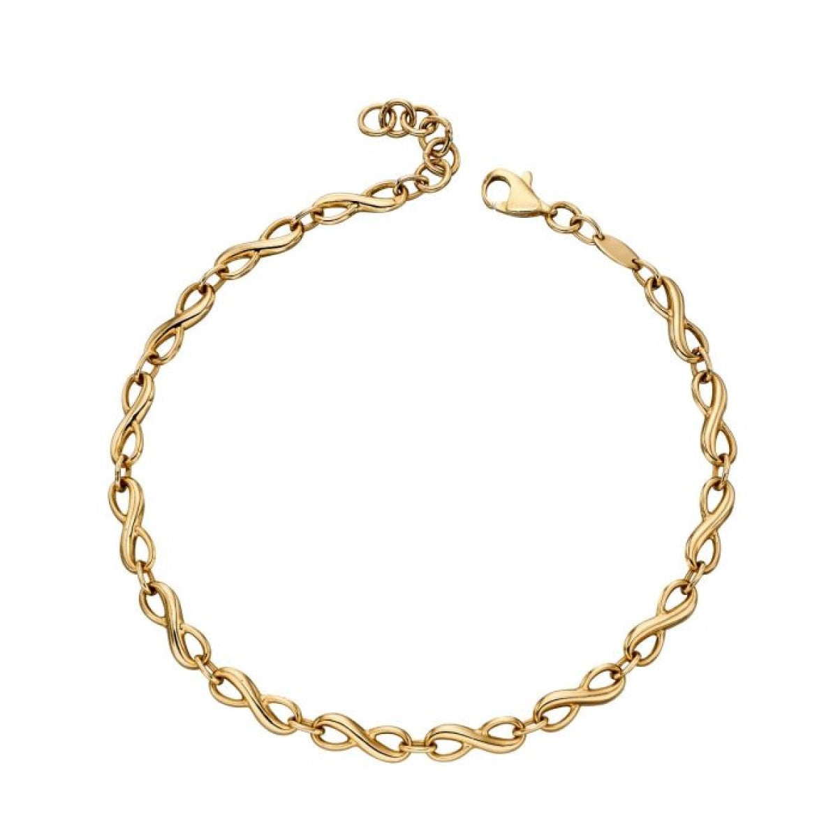 9ct Yellow Gold Infinity Bracelet