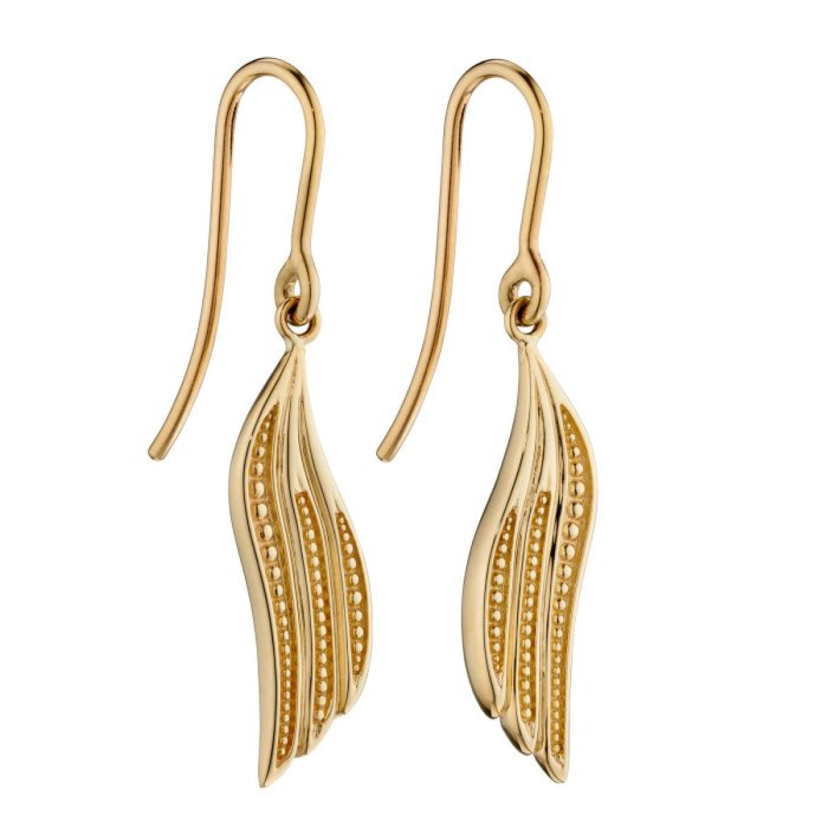 9ct Yellow Gold Wings Drop Earrings