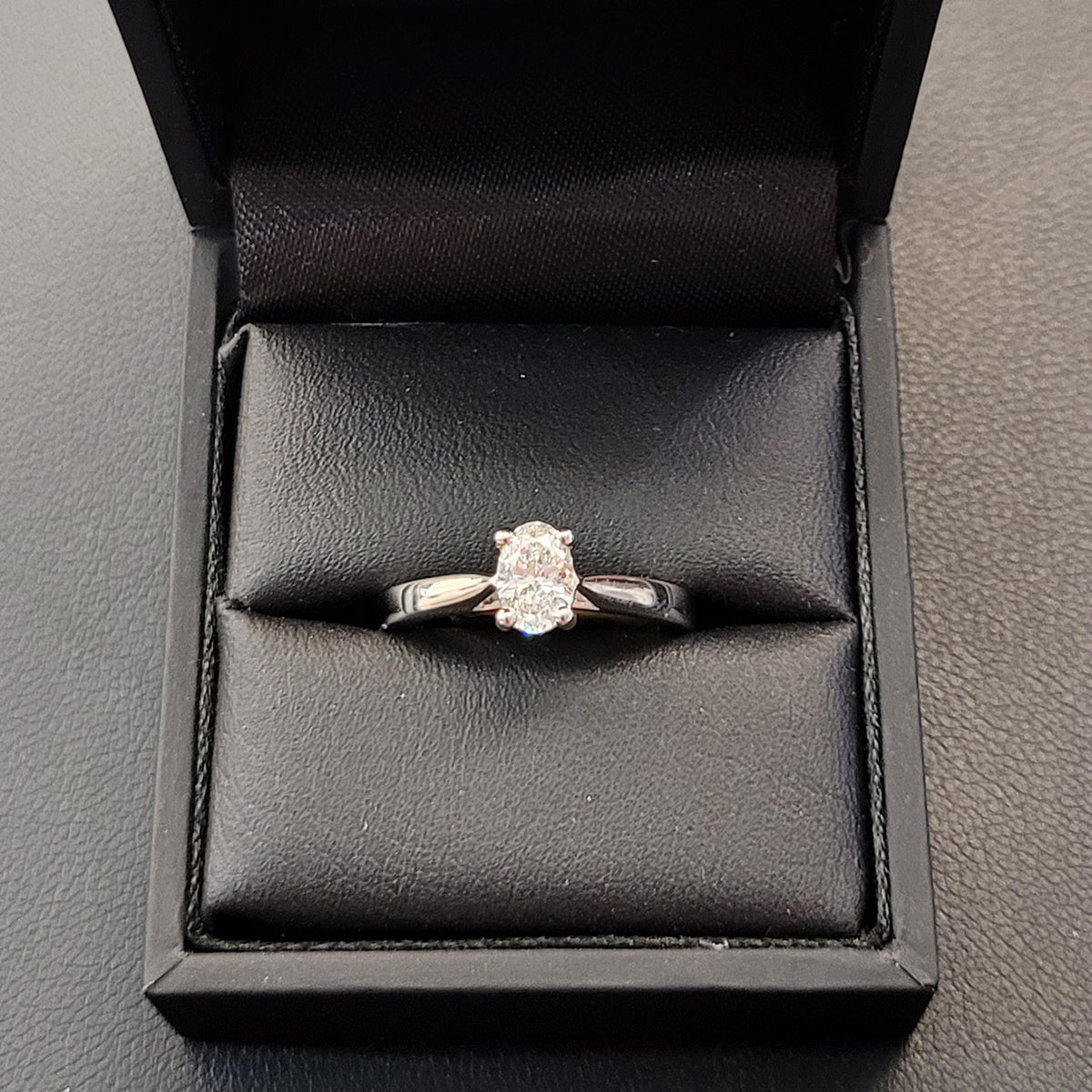 Platinum Diamond Oval Solitaire Ring