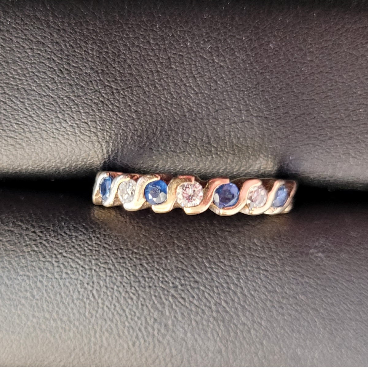 Secondhand 9ct Sapphire & Diamond Half Eternity Ring