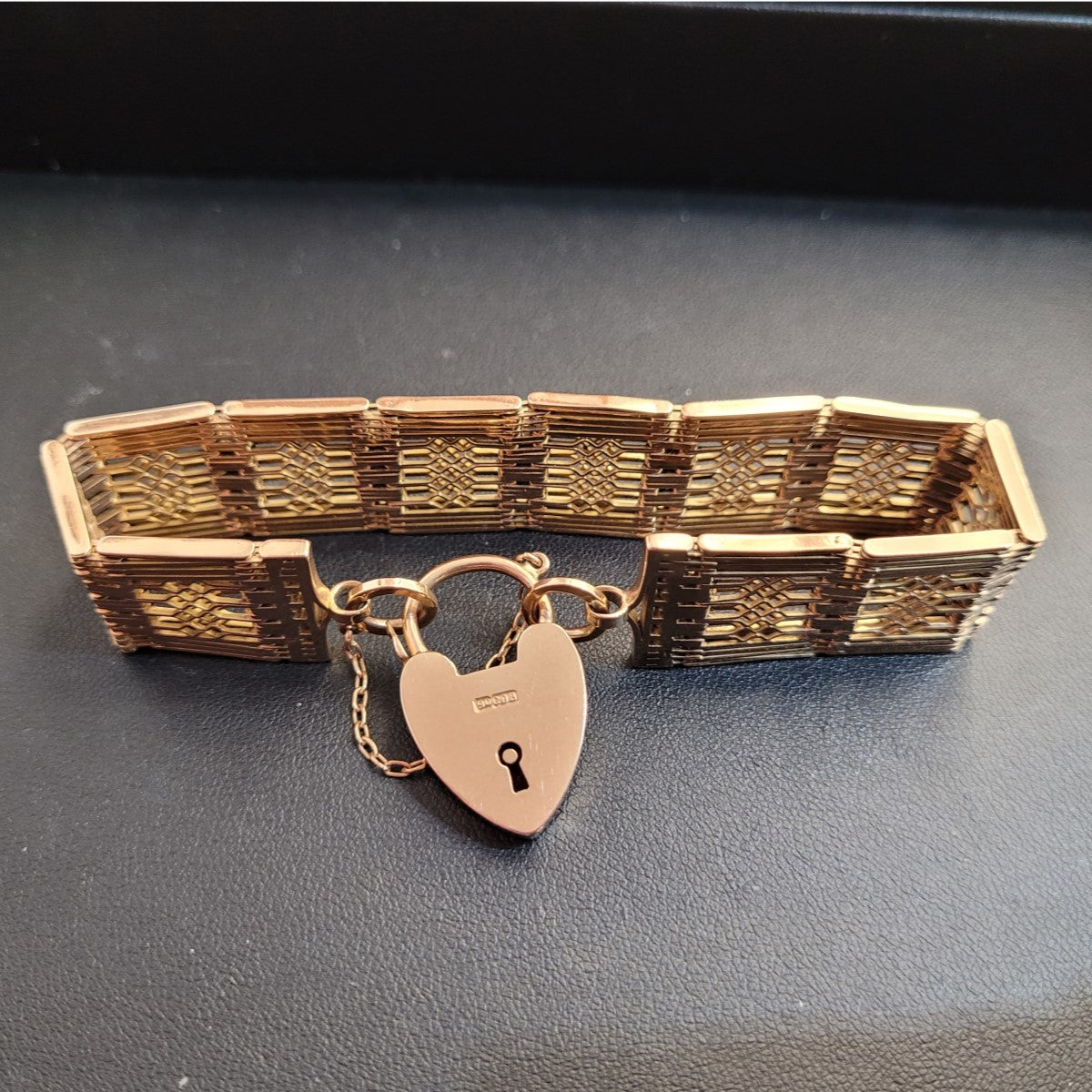 Secondhand 9ct Rose Gold Gate Bracelet