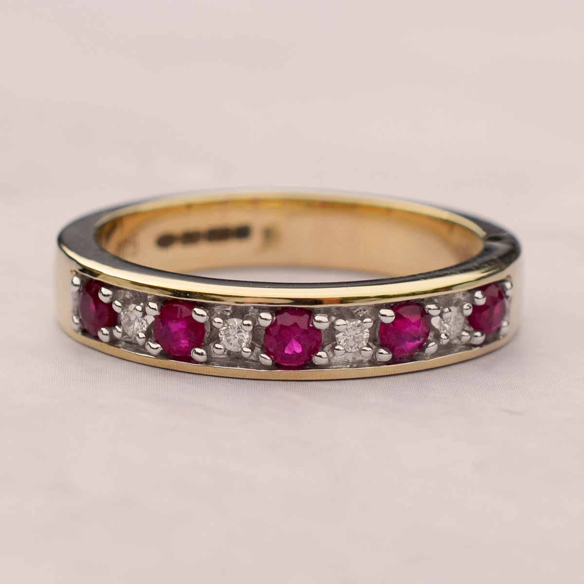 9ct Yellow Gold Ruby & Diamond Eternity Ring