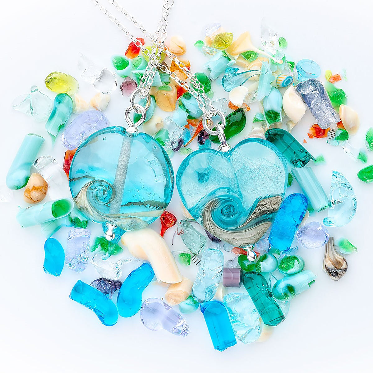 Beach Art Glass - Turning Tides Lentil Necklace