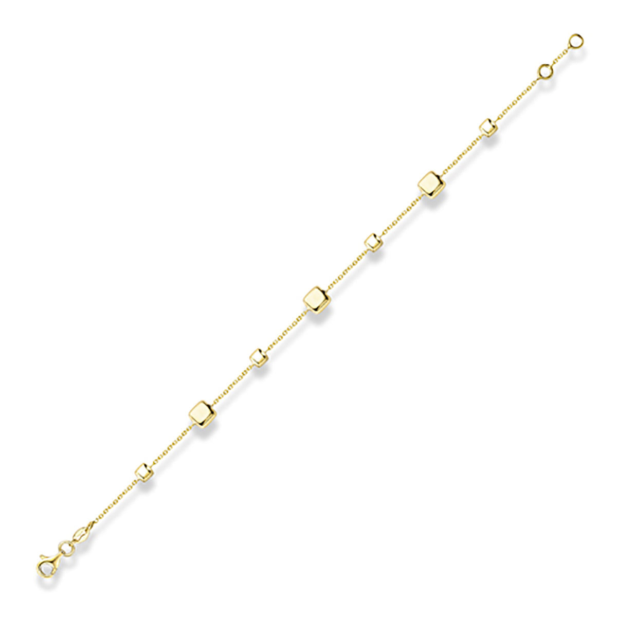 9ct Yellow Gold Square Detailed Bracelet