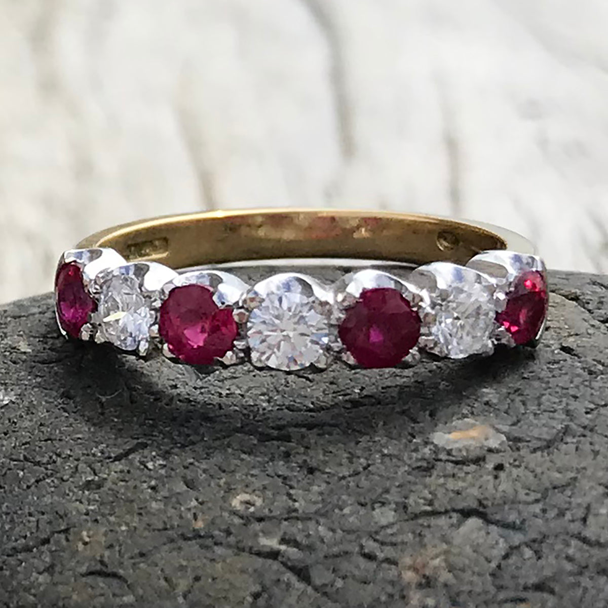 18ct Yellow Gold Ruby & Diamond Eternity Ring