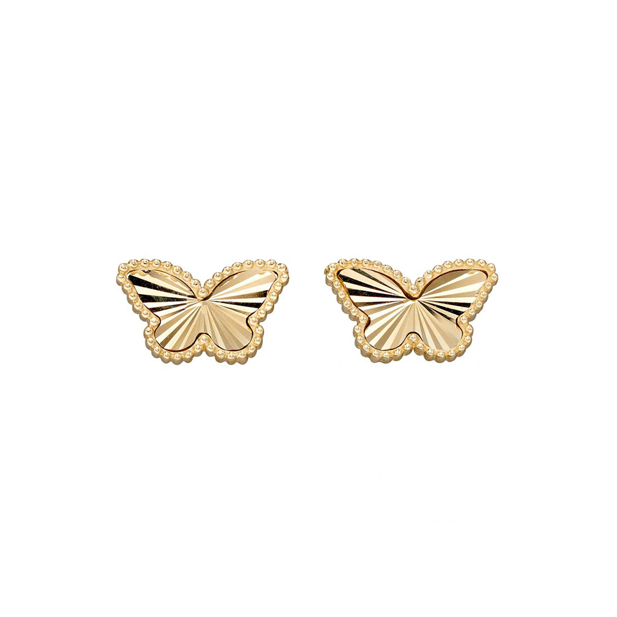 9ct Yellow Gold Butterfly Stud Earrings