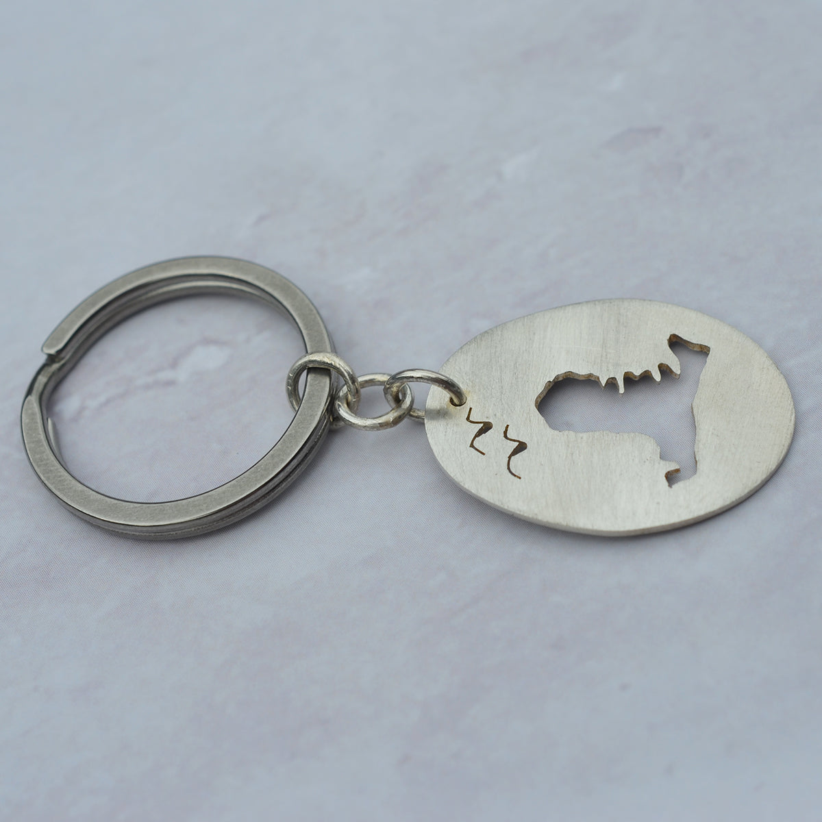 Handmade Medium Oval Hayling Island Key Ring