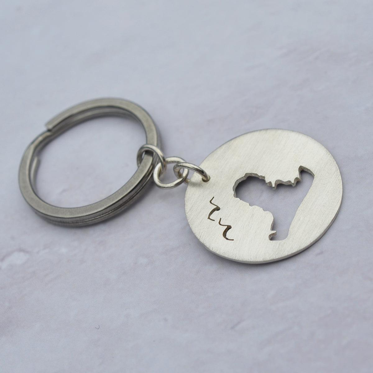 Handmade Medium Round Hayling Island Key Ring