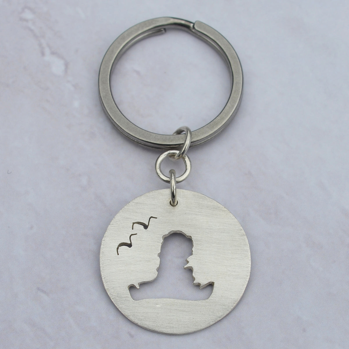 Handmade Medium Round Hayling Island Key Ring