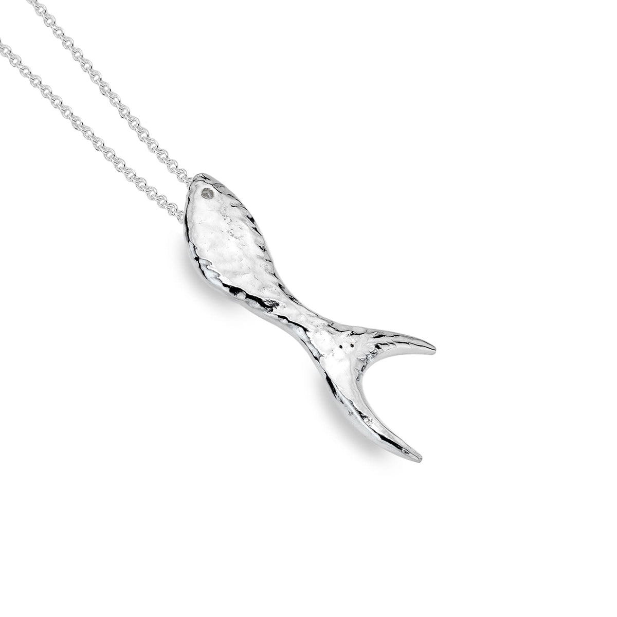 Sterling Silver Fish Pendant Necklace