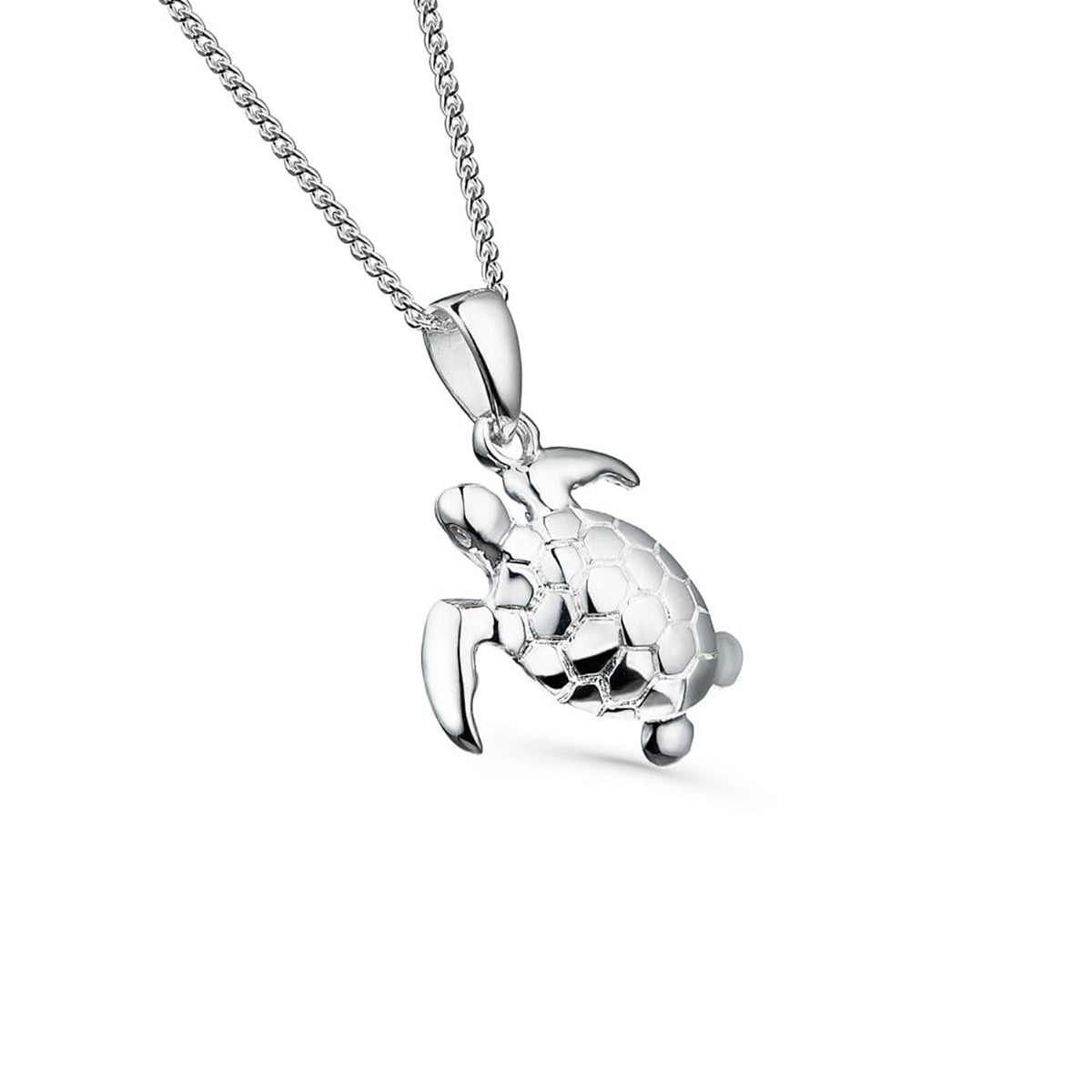 Sterling Silver Turtle Pendant Necklace