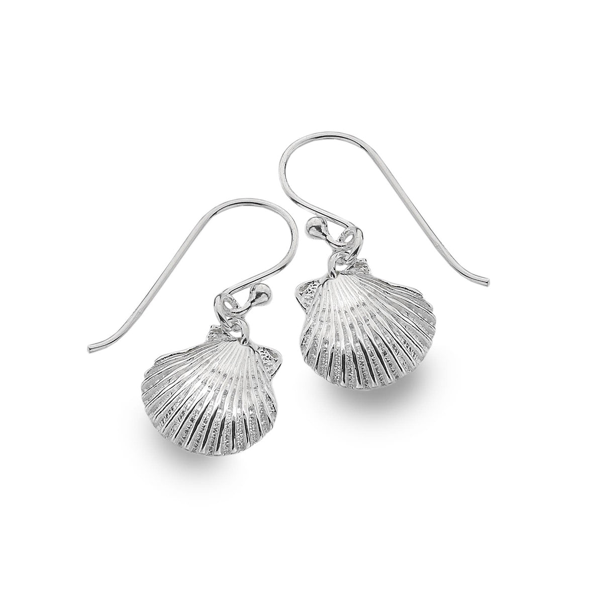 Sterling Silver Scallop Drop Earrings