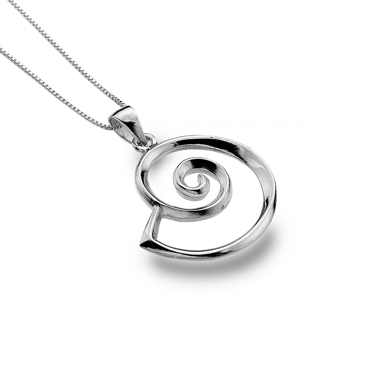 Sterling Silver Nautilus Shell Pendant Necklace