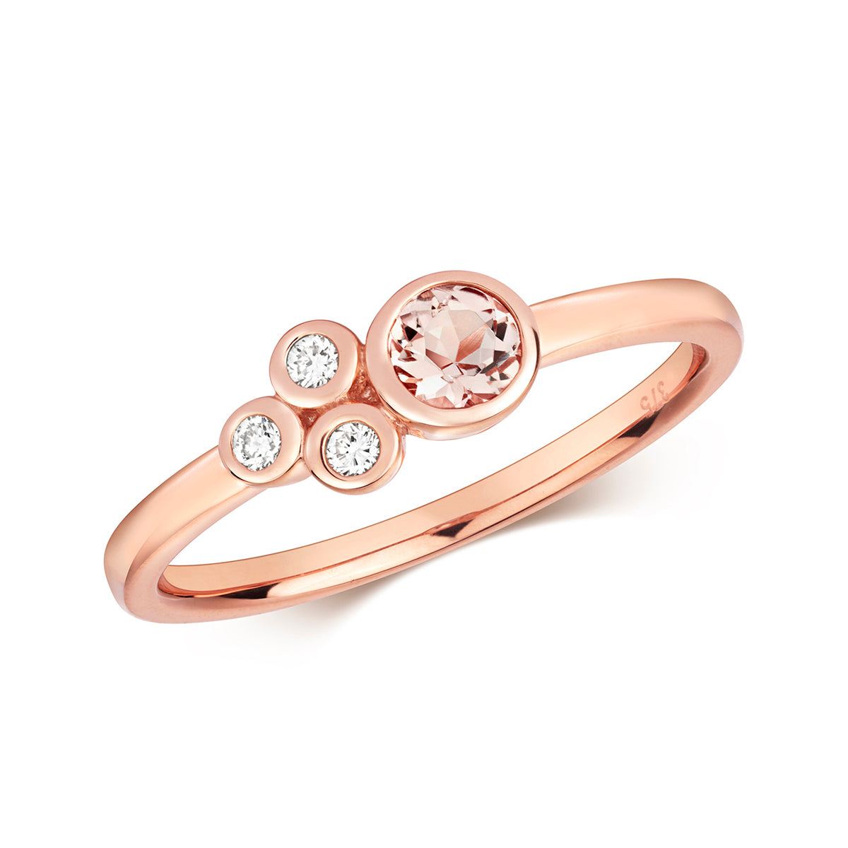 9ct Rose Gold Morganite & Diamond Ring