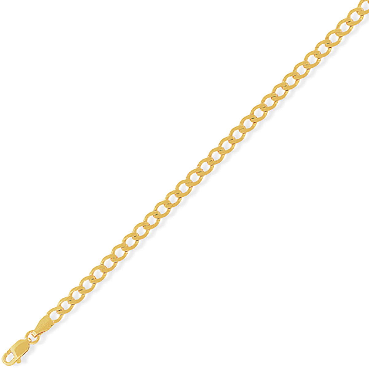 9ct Yellow Gold Open Link Curb Bracelet